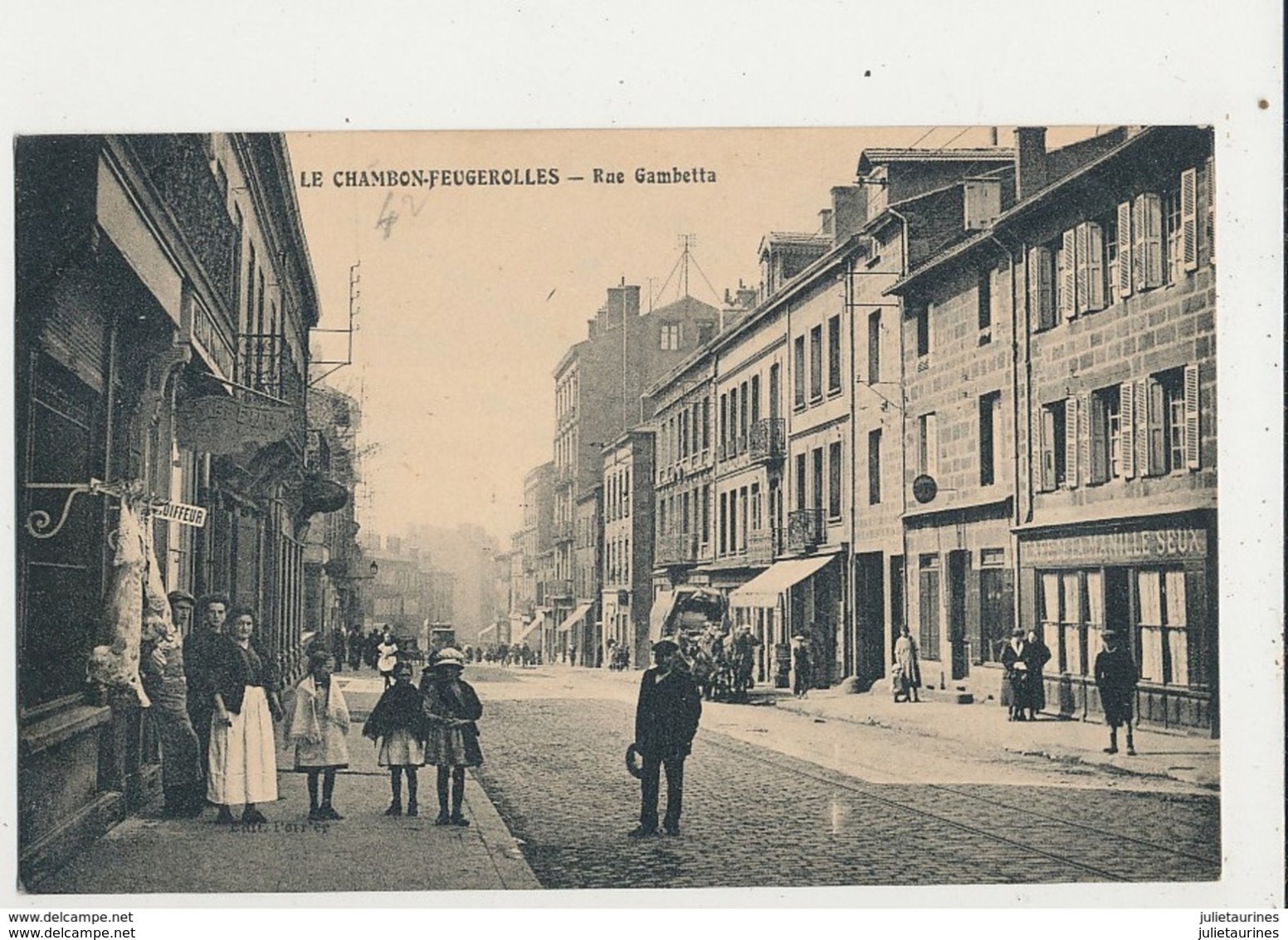 42 LE CHAMBON FEUGEROLLES RUE GAMBETTA CPA BON ETAT - Le Chambon Feugerolles