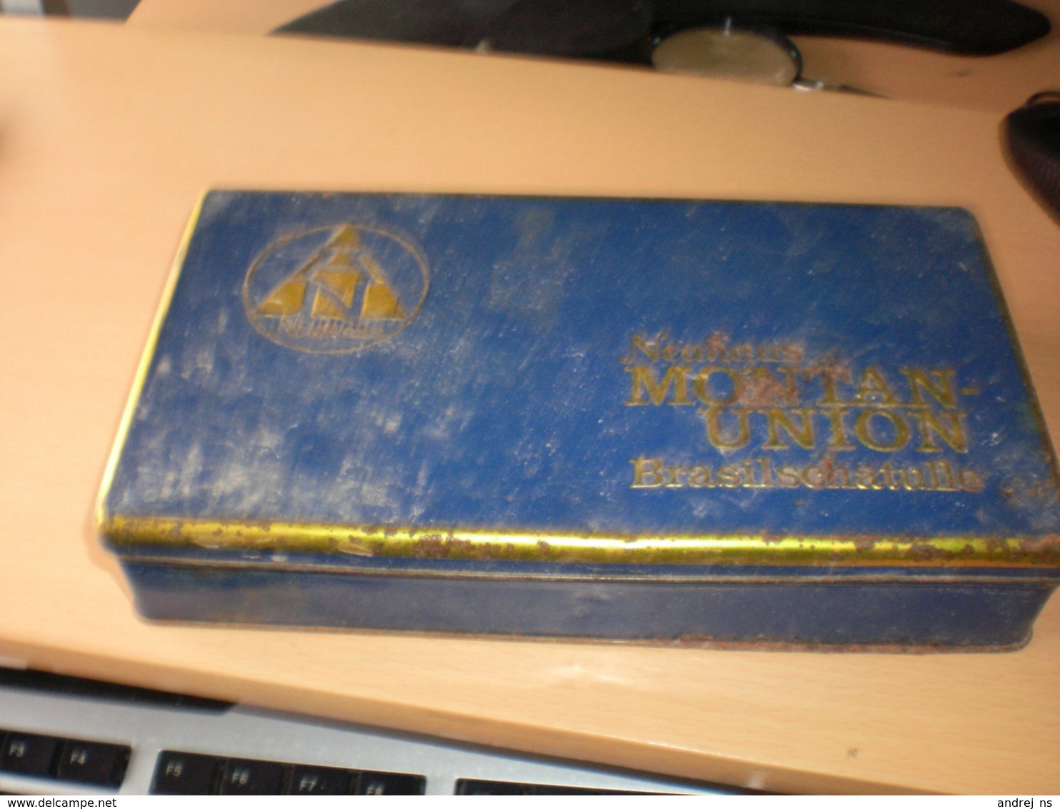 Old Tin Box Neuhaus Montan Union Brasilschatulle Garantiert Echt Brasil 25 Feine Brasil Zigarren - Contenitori Di Tabacco (vuoti)