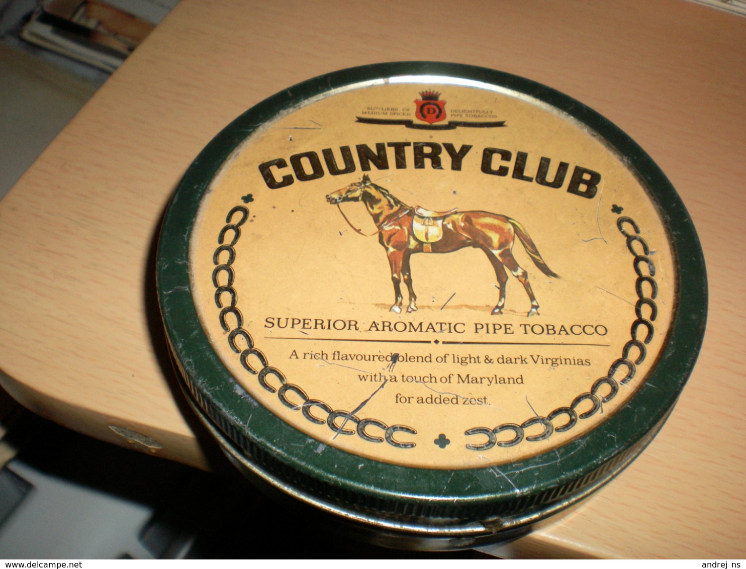 Old Tin Box Country Club Superior Aromatic Pipe Tobacco - Boites à Tabac Vides