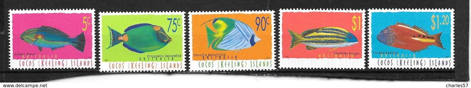 COCOS-ISLANDS Mi.nr.357-361 Poissons Fische 1997 NEUF - Cocos (Keeling) Islands