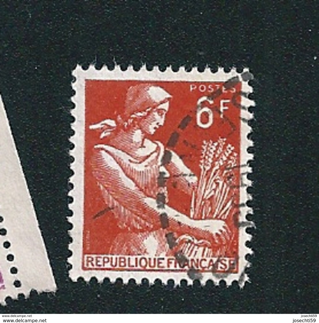 N° 1115  Moissonneuse 6frs  Timbre  France  1957-1960 - Oblitérés