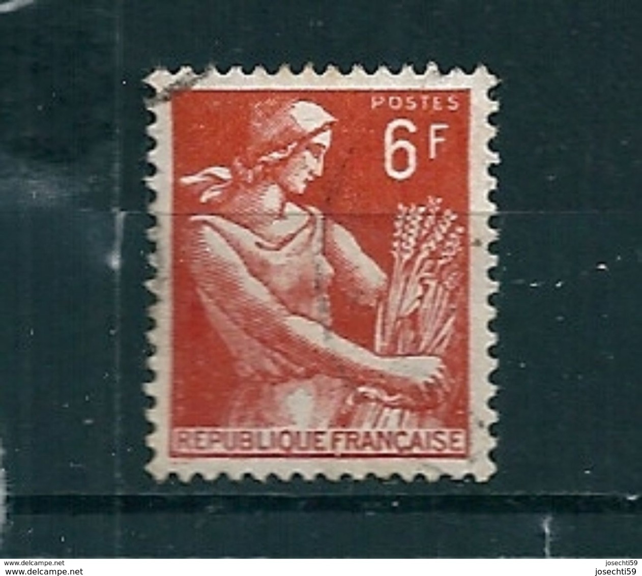 N° 1115  Moissonneuse 6frs  Timbre  France  1957-1960 - Used Stamps