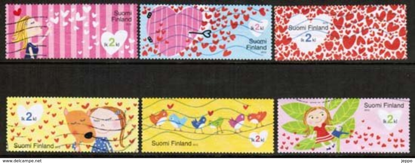 2012 Finland, I Heart You Complete Set Used. - Used Stamps