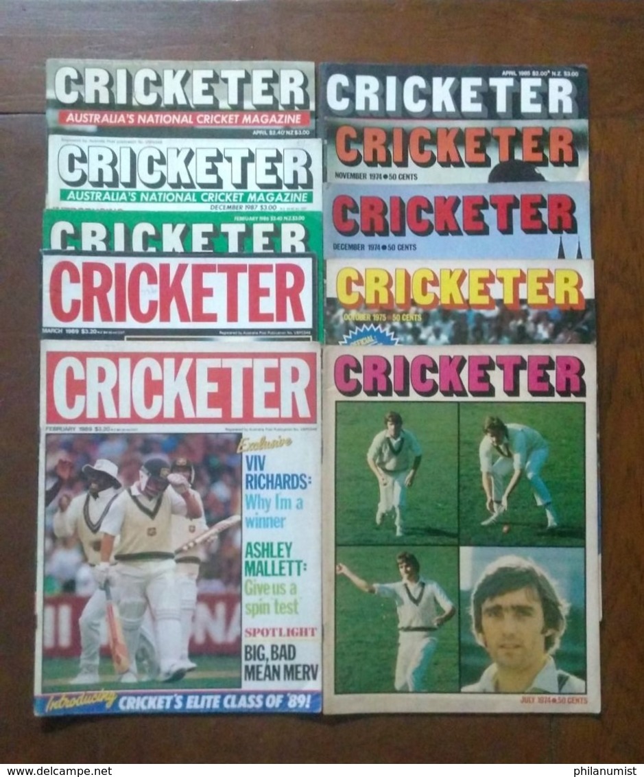 10 CRICKETER AUSTRALIA MAGAZINE LOT 1980's !! - 1950-Hoy