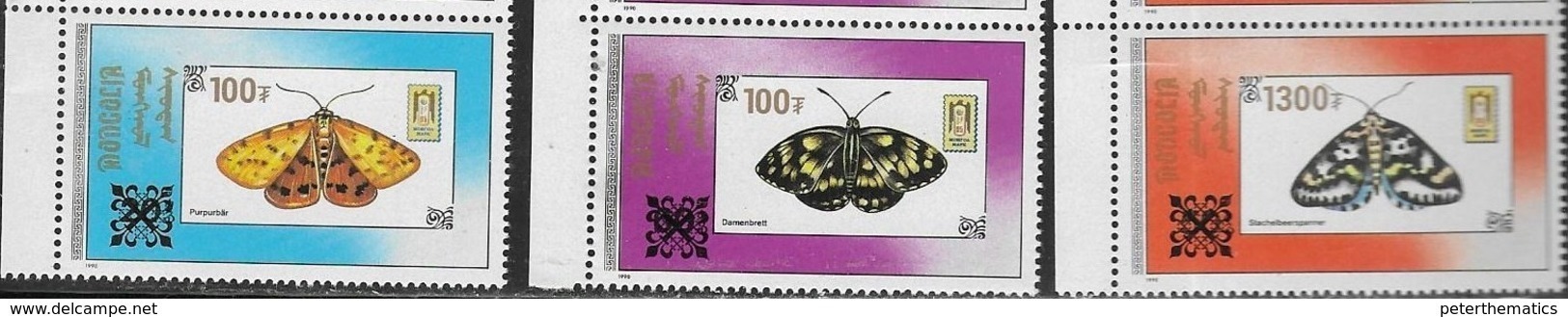 MONGOLIA, 2019, MNH, INSECTS, BUTTERFLIES, OVERPRINTS, 4v - Butterflies