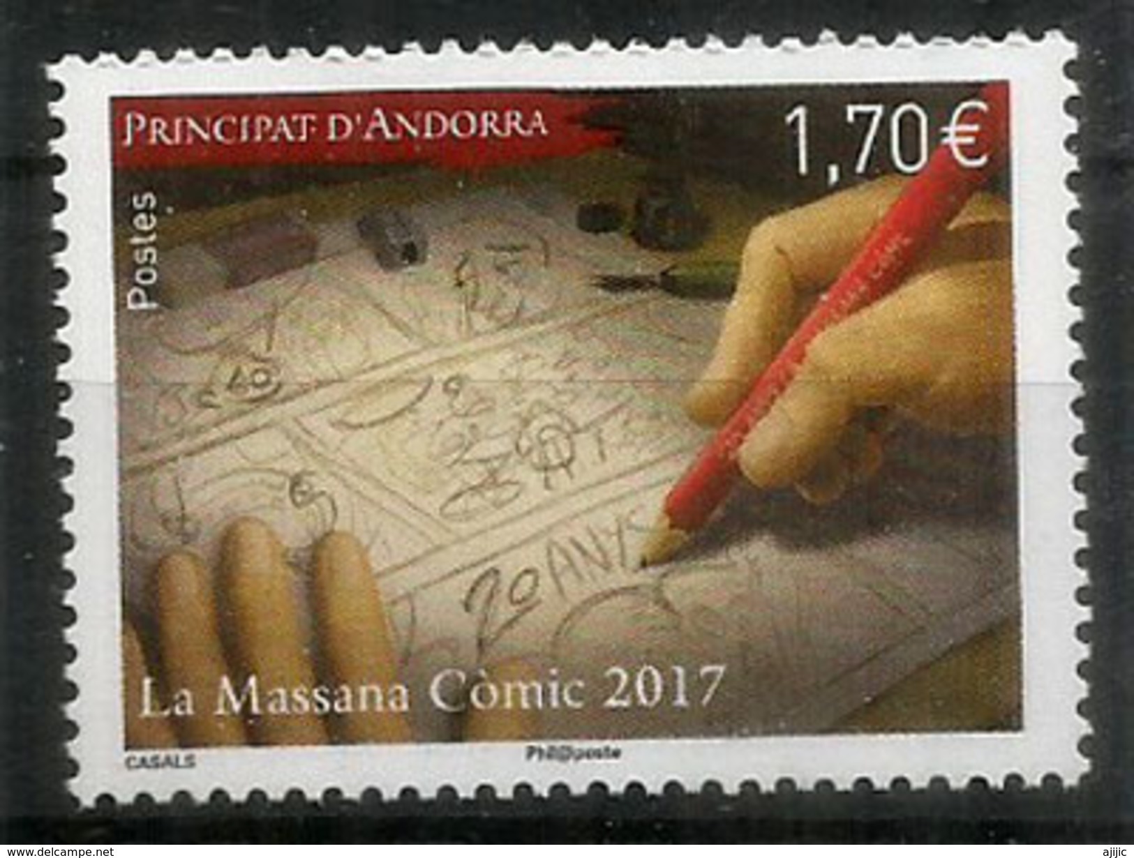 Museu Del Còmic D'Andorra. 1 Timbre Neuf **  (année 2017) Haute Faciale - Unused Stamps