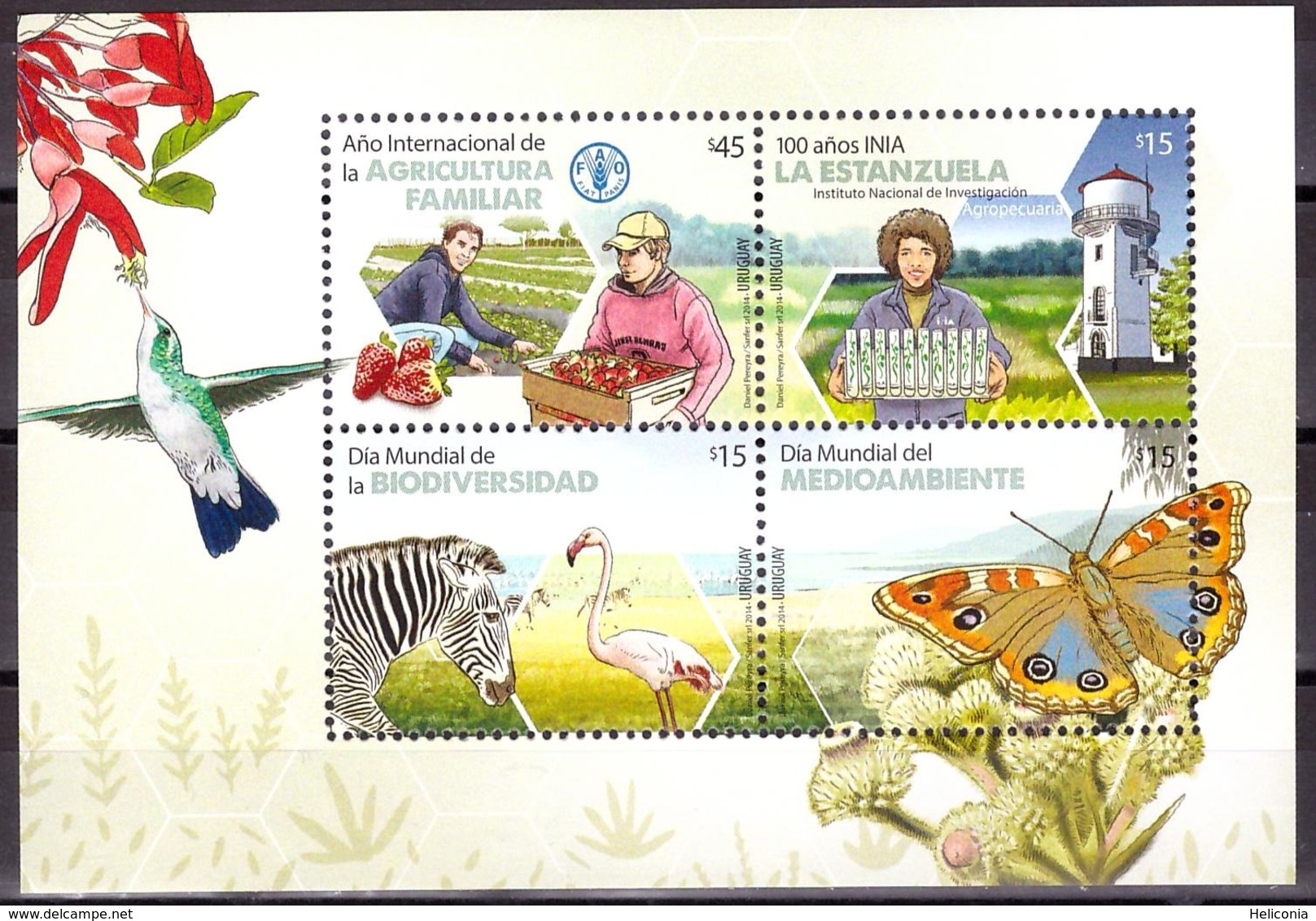 Uruguay 2014 Fauna, Insects, Butterflies, Birds, Flowers, Flora, Lighthouse - Uruguay