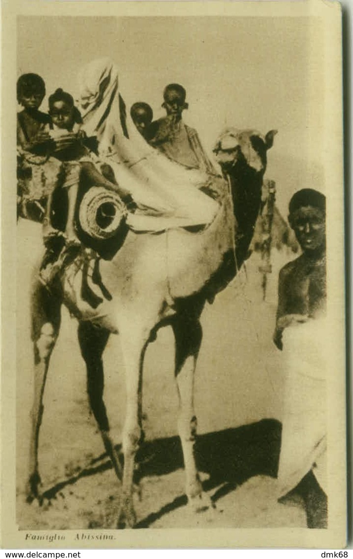 AFRICA - ERITREA -  Abyssinians FAMILY WITH CAMEL / FAMIGLIA ABISSINA SUL CAMMELLO - 1930s (BG4317) - Eritrea