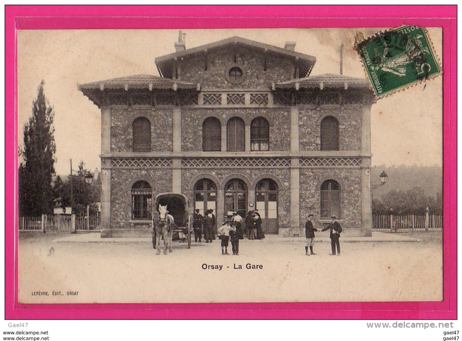 CPA  (RÉF : VV736) SORSAY (91 ESSONE)  - La Gare (animée, Attelage) - Orsay