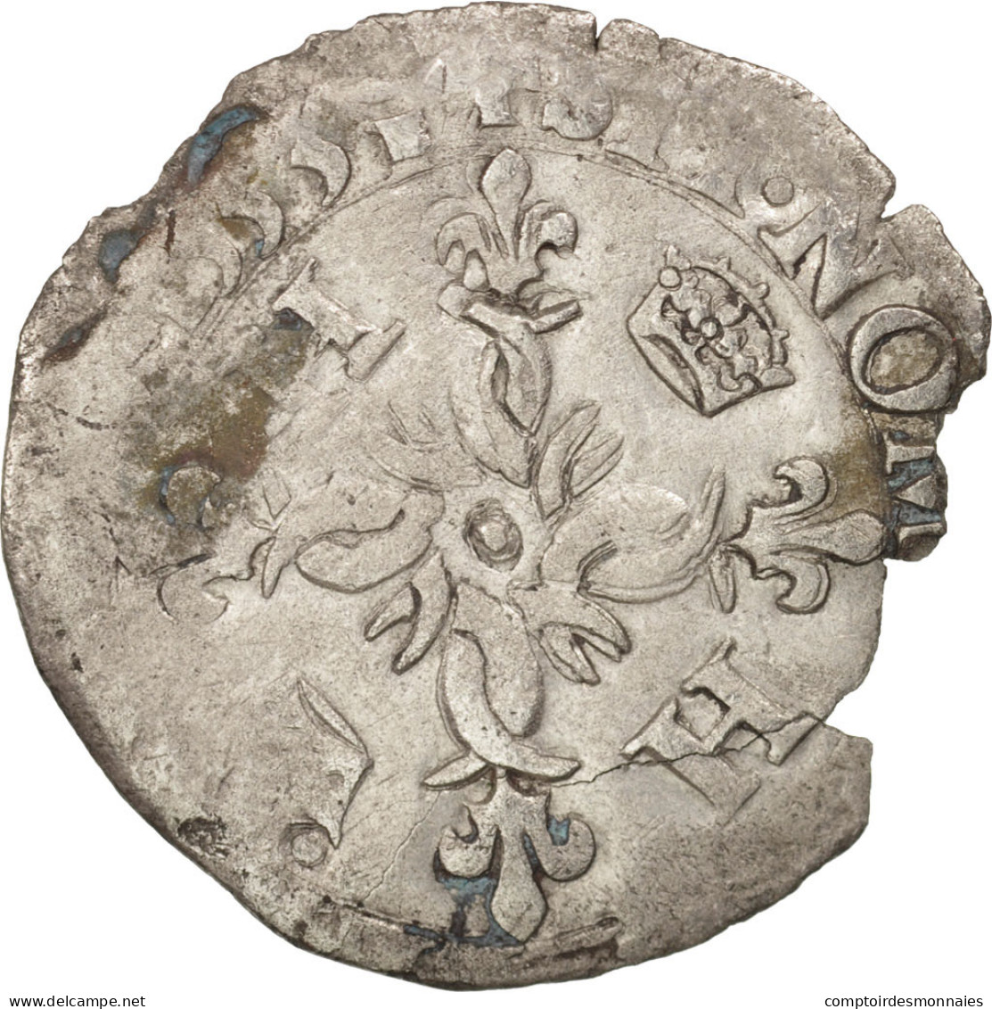 Monnaie, France, Douzain Aux Croissants, 1553, Troyes, TB, Billon, Duplessy:997 - 1547-1559 Heinrich II.