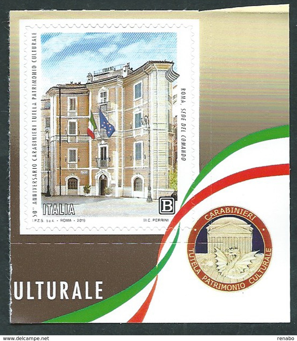 Italia, Italy, Italien 2019; LOGO Del Comando Carabinieri Per La Tutela Del Patrimonio Culturale - Stamps