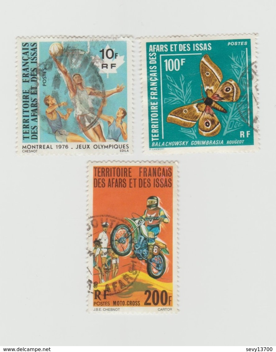 Territoire Français Des Afars Et De Issas - Lot 5 Timbres 1976 Mi FR-AI 150 - 146 - 154 - 1977 Mi 163 - 1975 Mi 140 - Used Stamps