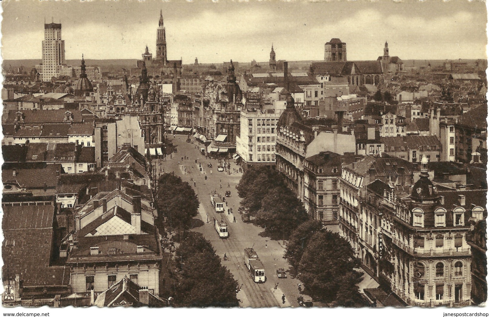 ANVERS - ANTWERPEN - PANORAMA - TRAMS/TROLLEY BUSES - GOOD POSTMARK  WITH CHARGE MARKS - Antwerpen