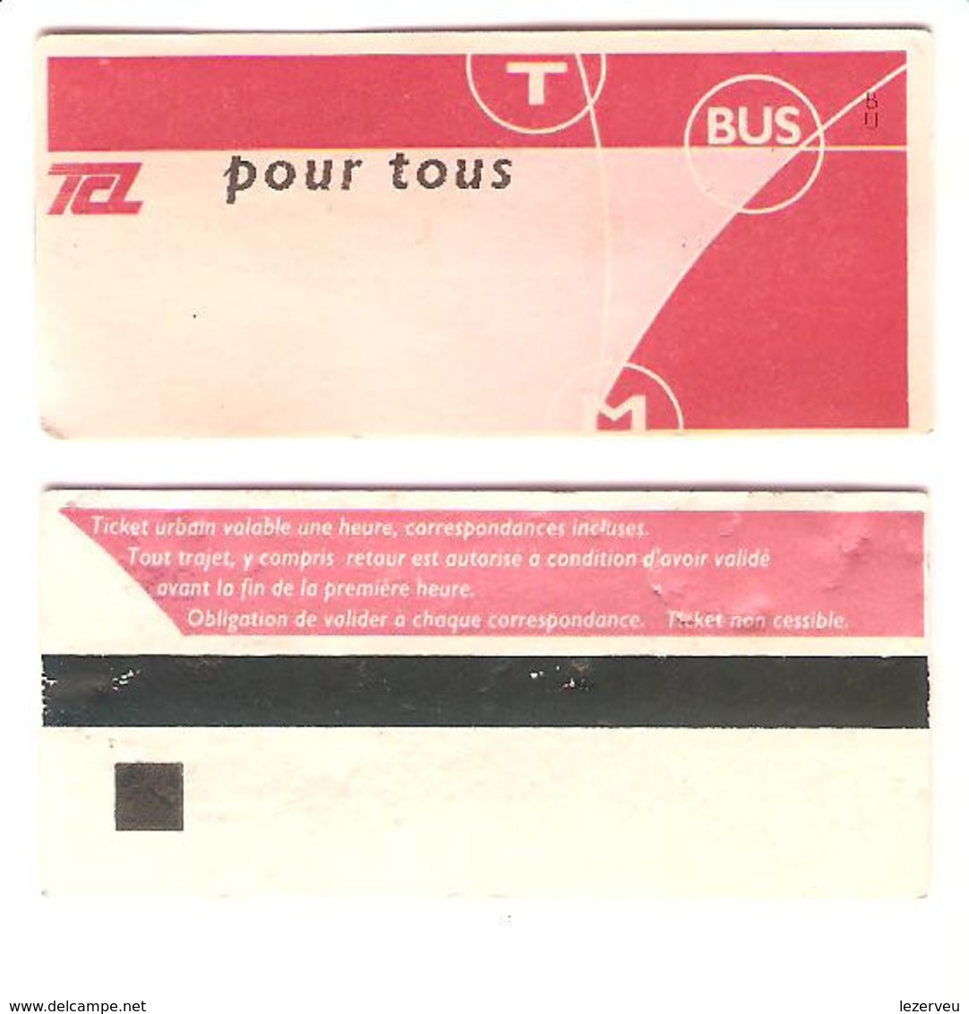 TITRE DE TRANSPORT TICKET BUS LYON - Europa