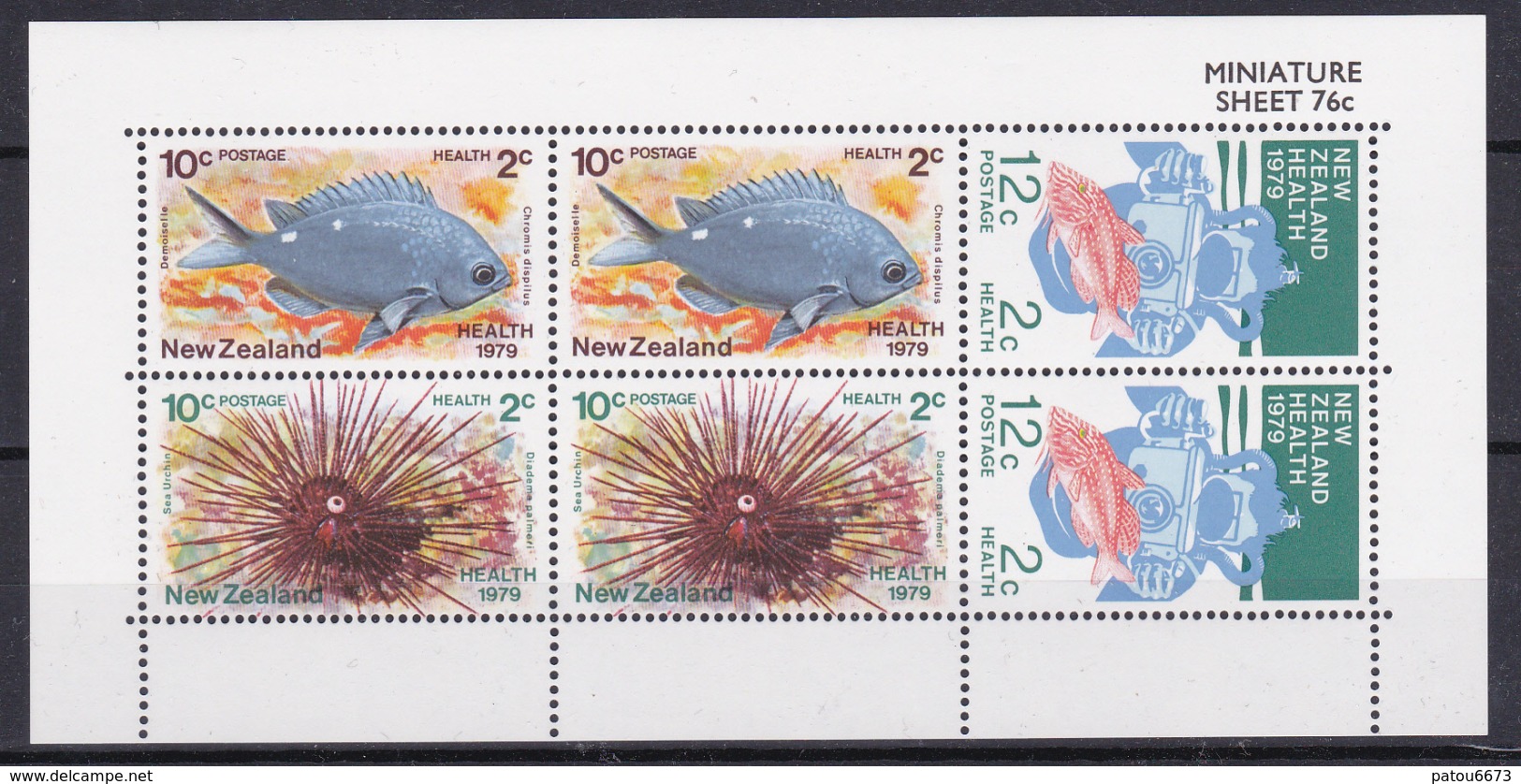 New Zealand 1979 Health And Environment Fish And Urchin YT BF043 MNH** Luxe - Other & Unclassified