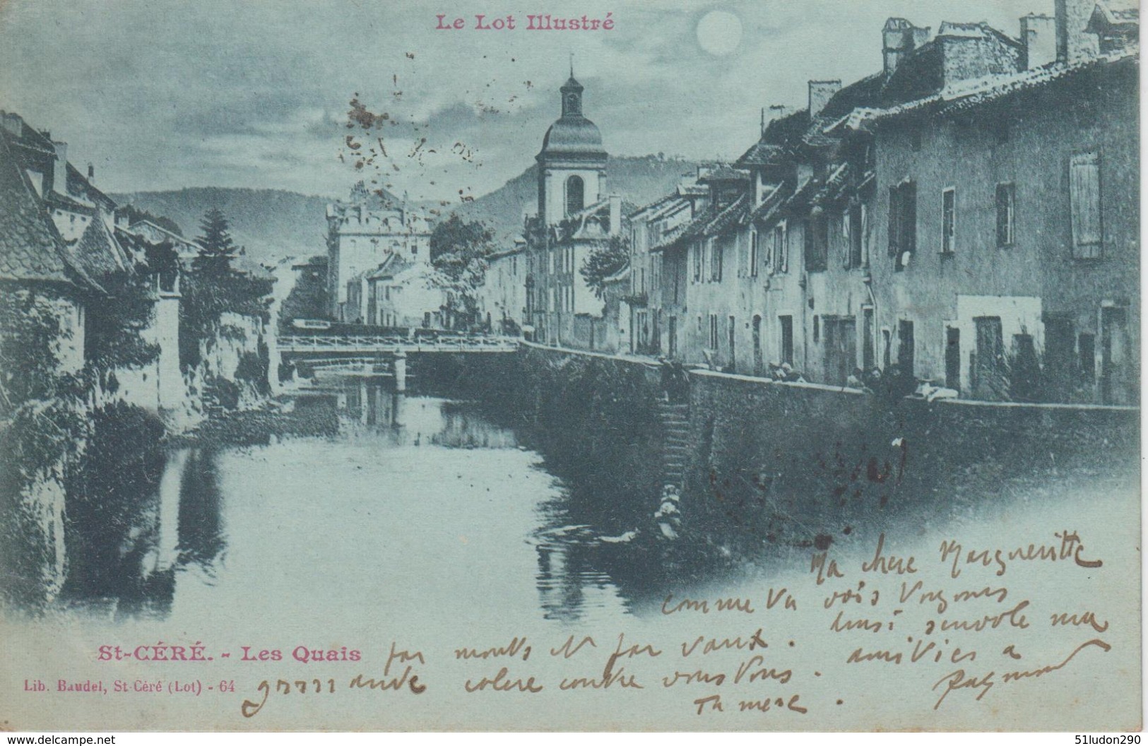 CPA Précurseur Saint-Céré - Les Quais (carte à La Lune) - Saint-Céré