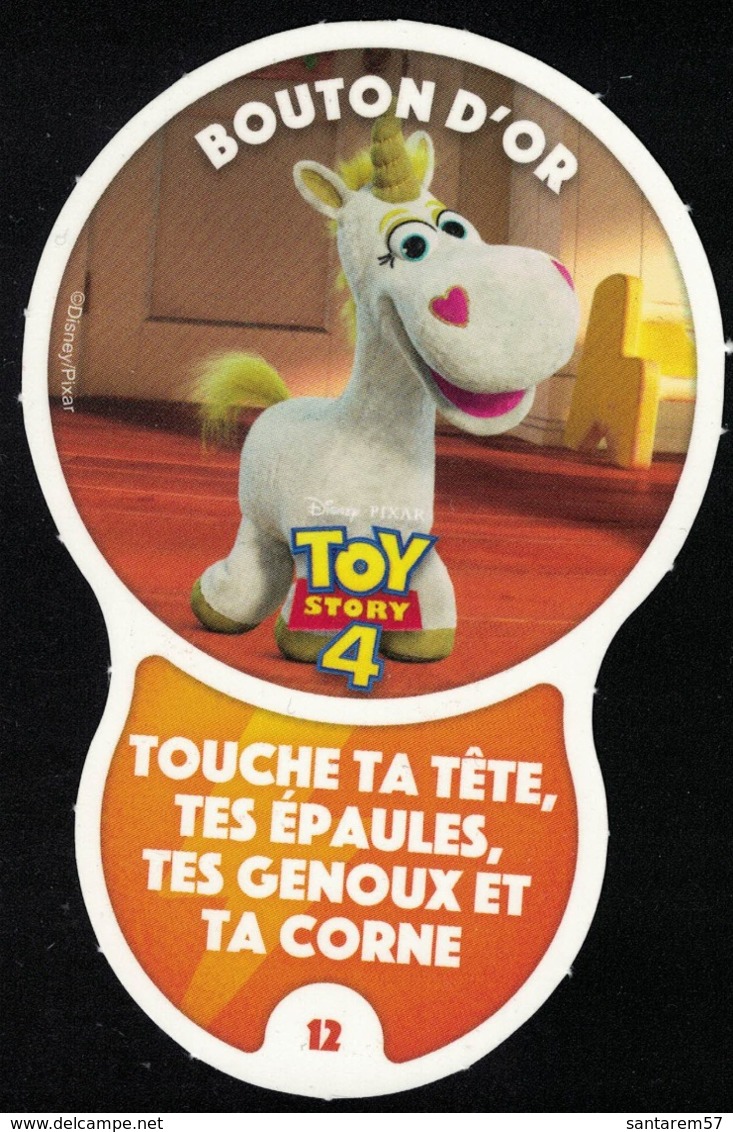 Carte à Collectionner Disney Auchan Les Défis Challenge Toy Story 4 Bouton D'Or 12 / 96 - Sonstige & Ohne Zuordnung