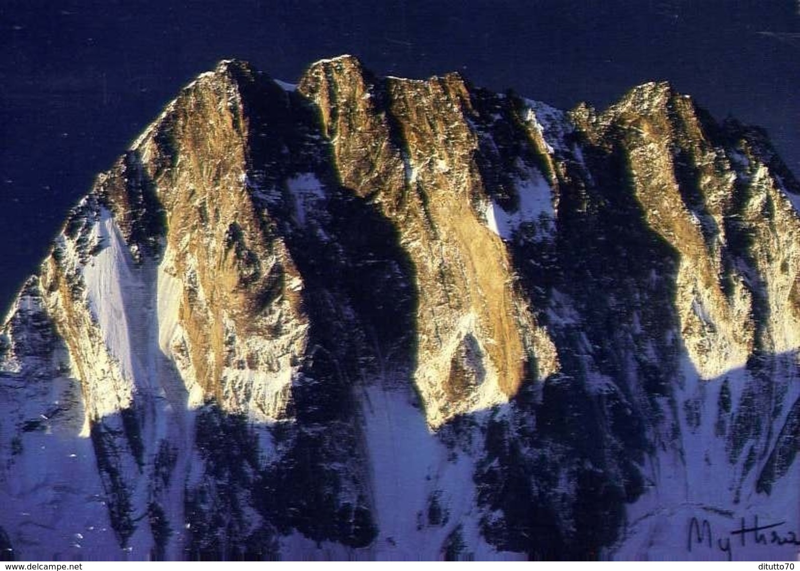 Massif Du Mont Blanc - Lever De Soleil Sur Le Fond Nord Des Grandes Jorasses - Formato Grande Non Viaggiata – E 13 - Altri & Non Classificati