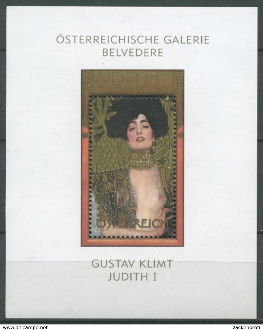 Österreich 2003 Gemälde Von Gustav Klimt Block 22 Postfrisch (C16498) - Blocks & Kleinbögen