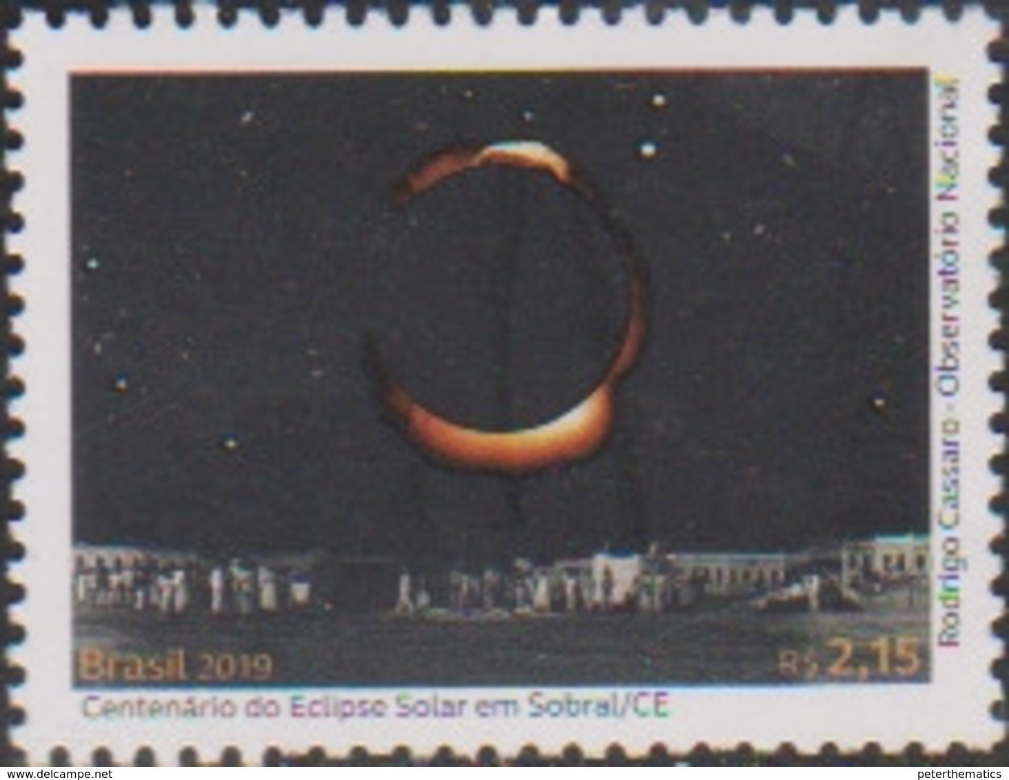 BRAZIL , 2019, MNH, SOLAR ECLIPSE, CENTENARY OF SOLAR ECLPISE IN SOBRAL, 1v - Astronomy