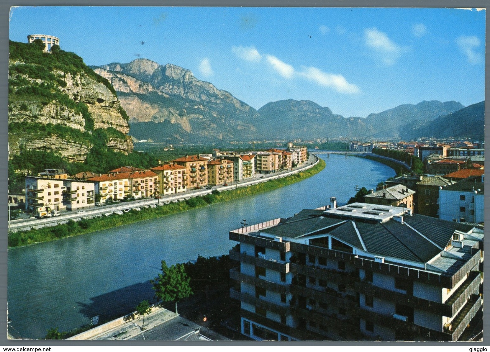 °°° Cartolina - Trento Lungo Adige E M. Apuleio Dos Trento E Paganellaviaggiata °°° - Trento