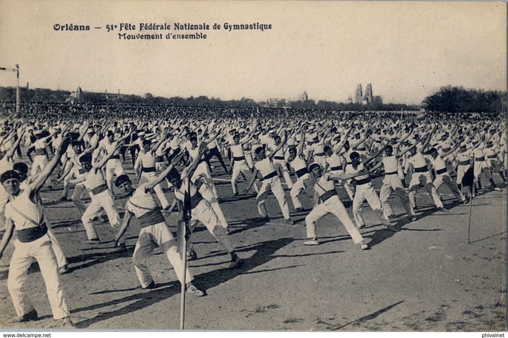 1912 FRANCIA - ORLÉANS, T.P. SIN CIRCULAR , CONCOURS DE GYMNASTIQUE , MOUVEMENT D'ENSEMBLE - Gymnastique