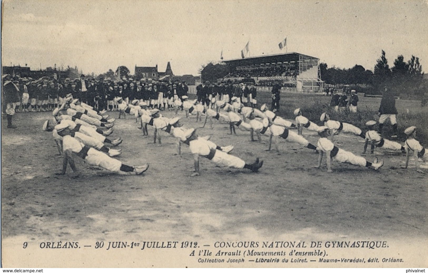 1912 FRANCIA - ORLÉANS, T.P. SIN CIRCULAR , CONCOURS DE GYMNASTIQUE , MOUVEMENT D'ENSEMBLE - Gymnastique