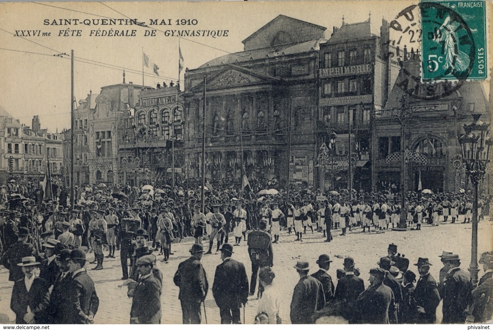 1912 FRANCIA - SAINT - QUENTIN, T.P. SIN CIRCULAR , FÉTE FÉDÉRALE DE GYMNASTIQUE , GIMNASIA - Gymnastique