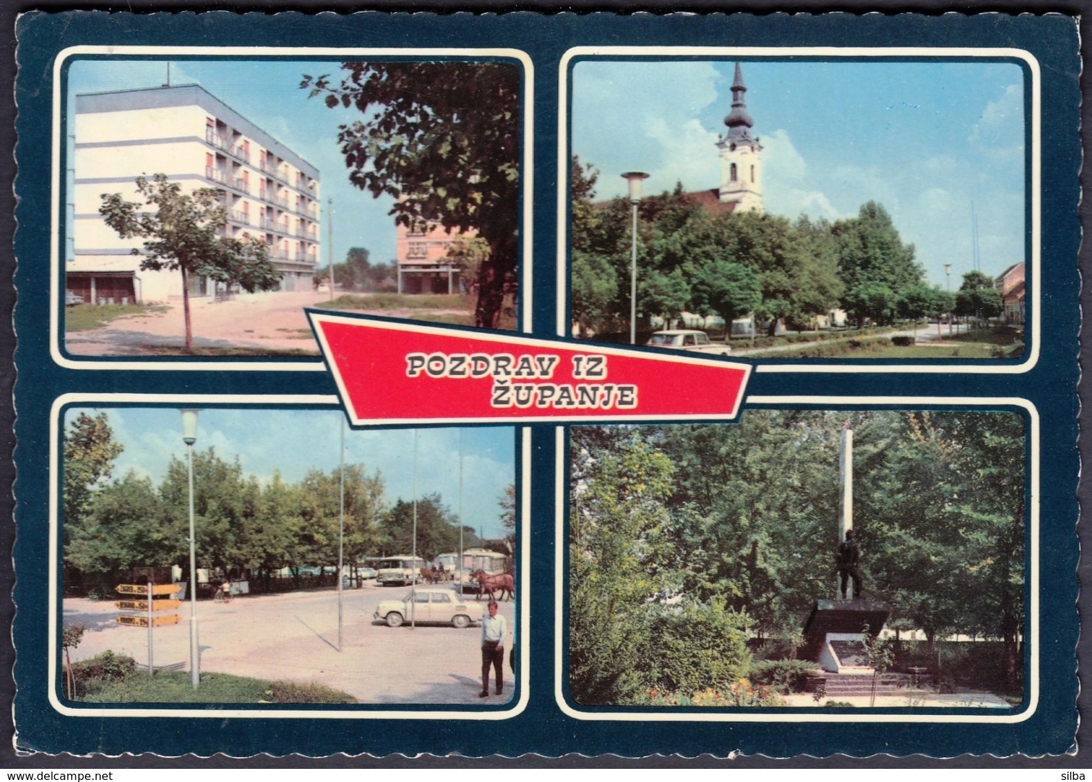 Croatia Zupanja 1971 / Panorama, Church, Monument / Pozdrav, Greetings - Kroatien