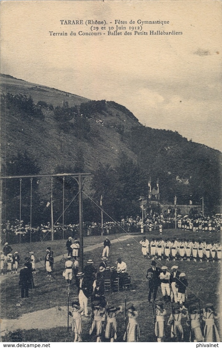 1912 FRANCIA - TARARE , T.P. SIN CIRCULAR ,  FÉTES DE GYMNASTIQUE , GIMNASIA , TERRAIN DU CONCOURS - Gimnasia