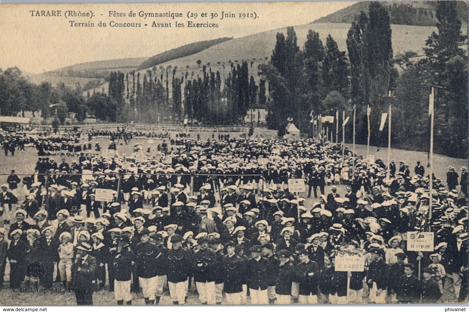 1912 FRANCIA - TARARE , T.P. SIN CIRCULAR ,  FÉTES DE GYMNASTIQUE , GIMNASIA , TERRAIN DU CONCOURS - Gimnasia