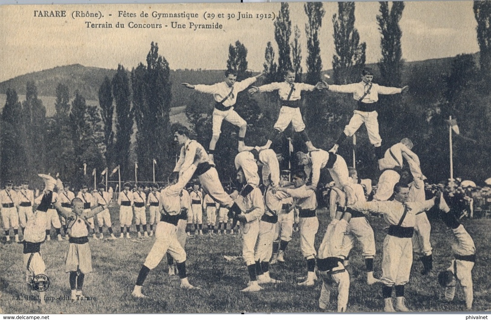 1912 FRANCIA - TARARE , T.P. SIN CIRCULAR ,  FÉTES DE GYMNASTIQUE , GIMNASIA , TERRAIN DU CONCOURS - Ginnastica