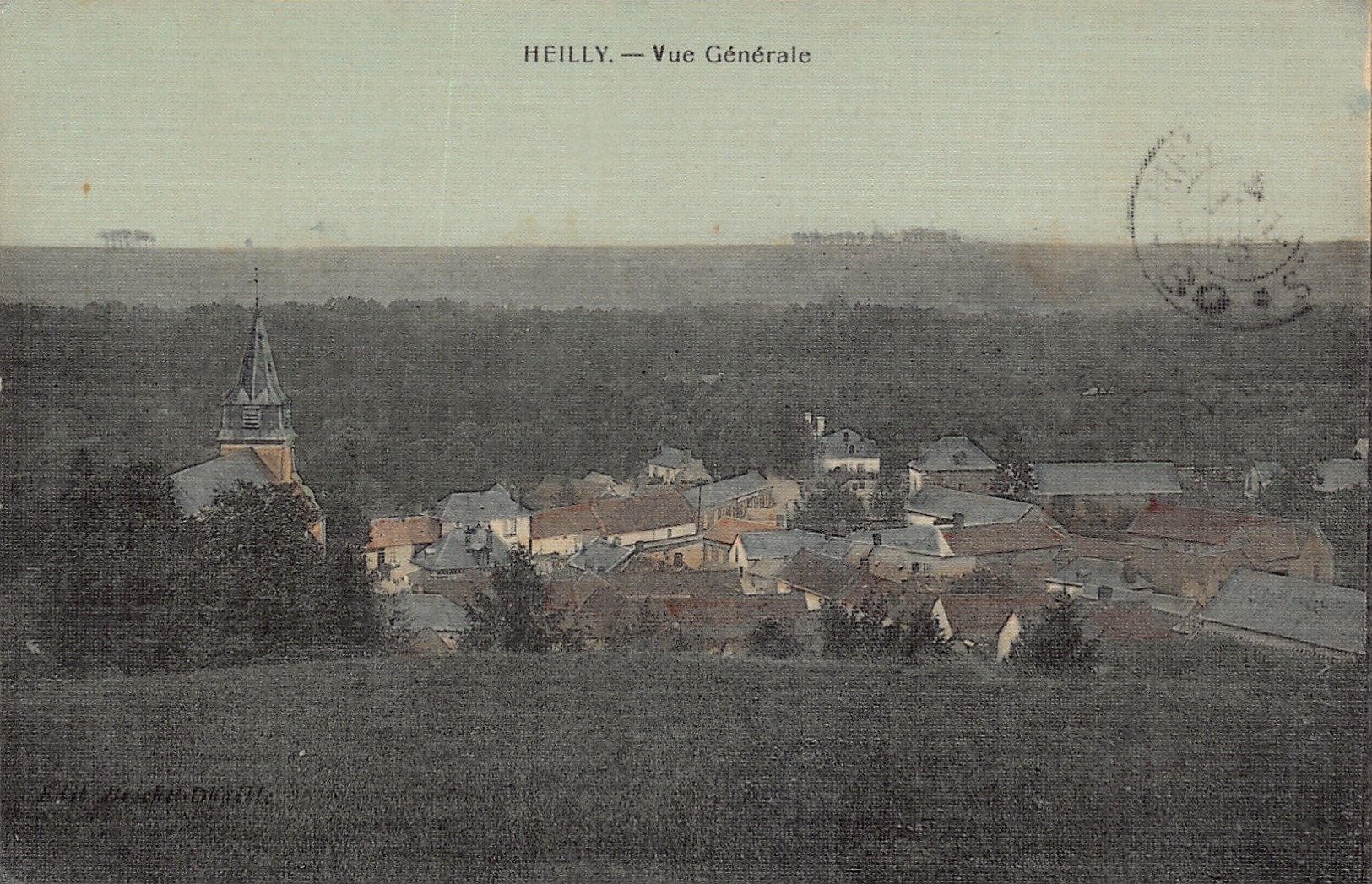 HEILLY  - Vue Générale ( Carte Toilée Colorisée ) - Autres & Non Classés