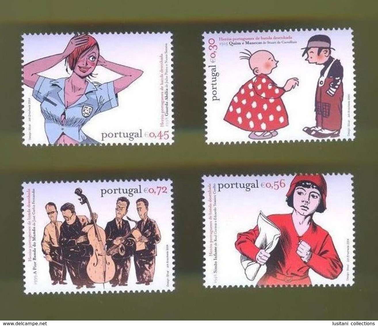 SET STAMPS 2004 PORTUGAL COMICS MUSIQUE JAZZ MUSIC  Bande Dessinée Portugaise - Groupe De Jazz  MUSIQUE - Neufs