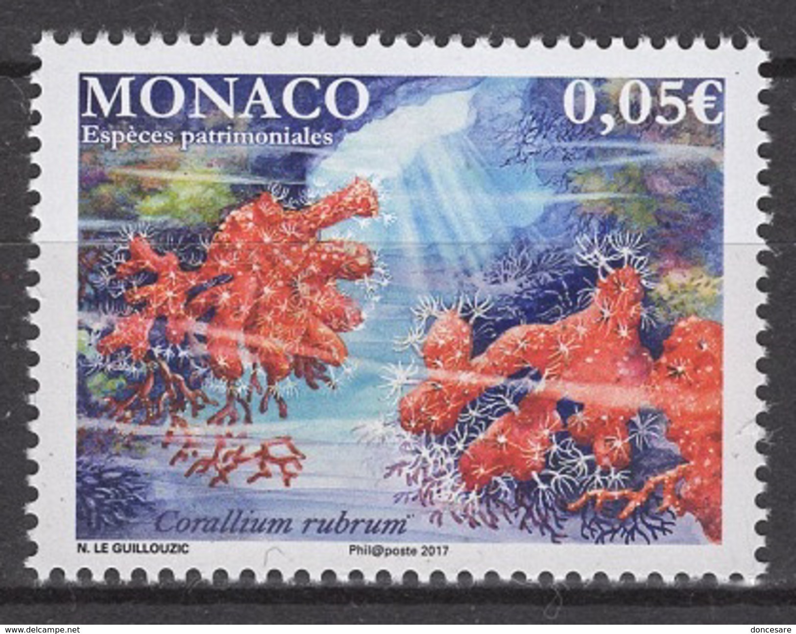 MONACO 2017  -Y.T.N° 3088 ( LES ESPÈCES PATRIMONIALES : LE CORAIL ROUGE ) - NEUF ** - Nuovi