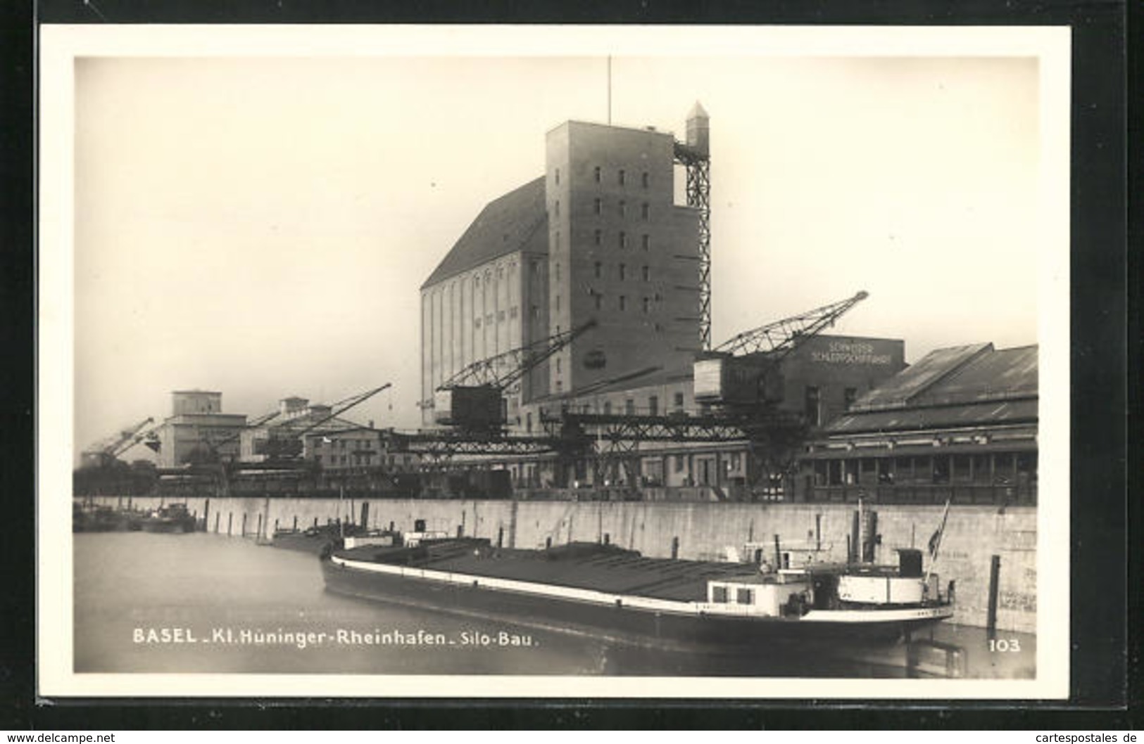 AK Basel-Kleinhüningen, Silo-Bau Am Rheinhafen - Bâle