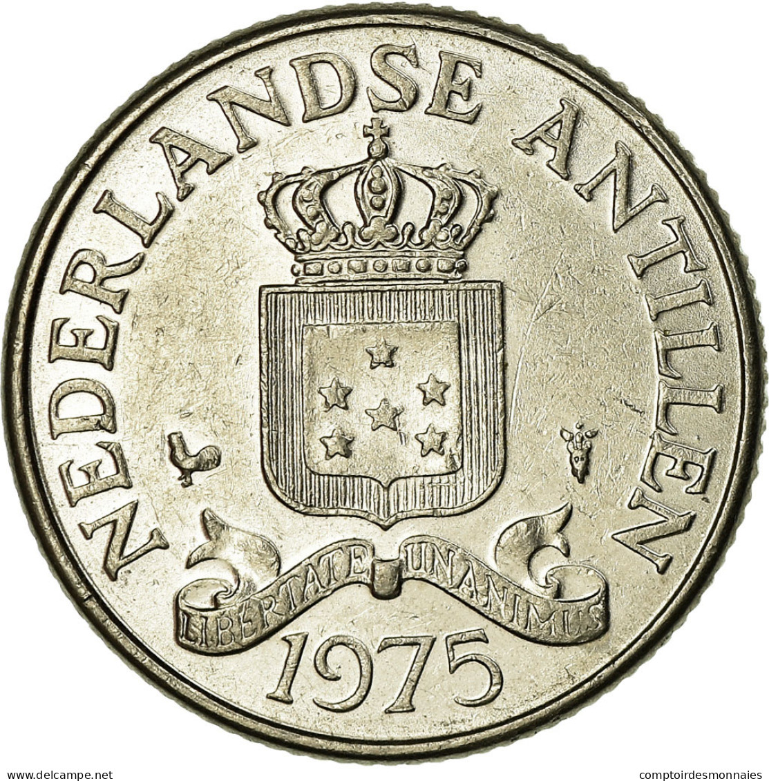 Monnaie, Netherlands Antilles, Beatrix, 25 Cents, 1975, TTB, Nickel, KM:11 - Netherland Antilles