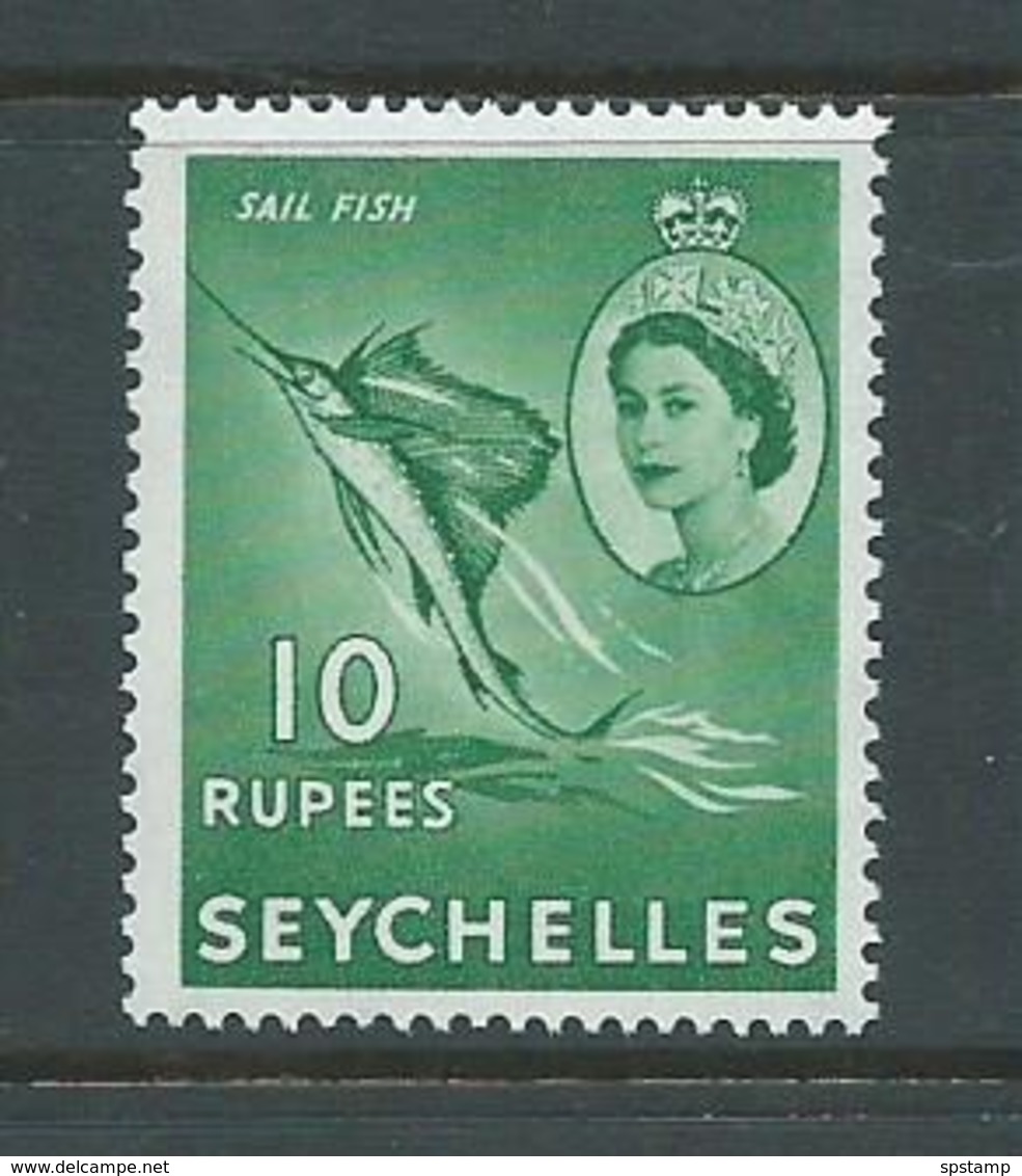 Seychelles 1954 QEII Definitive 10R Sail Fish High Value MNH - Seychelles (...-1976)