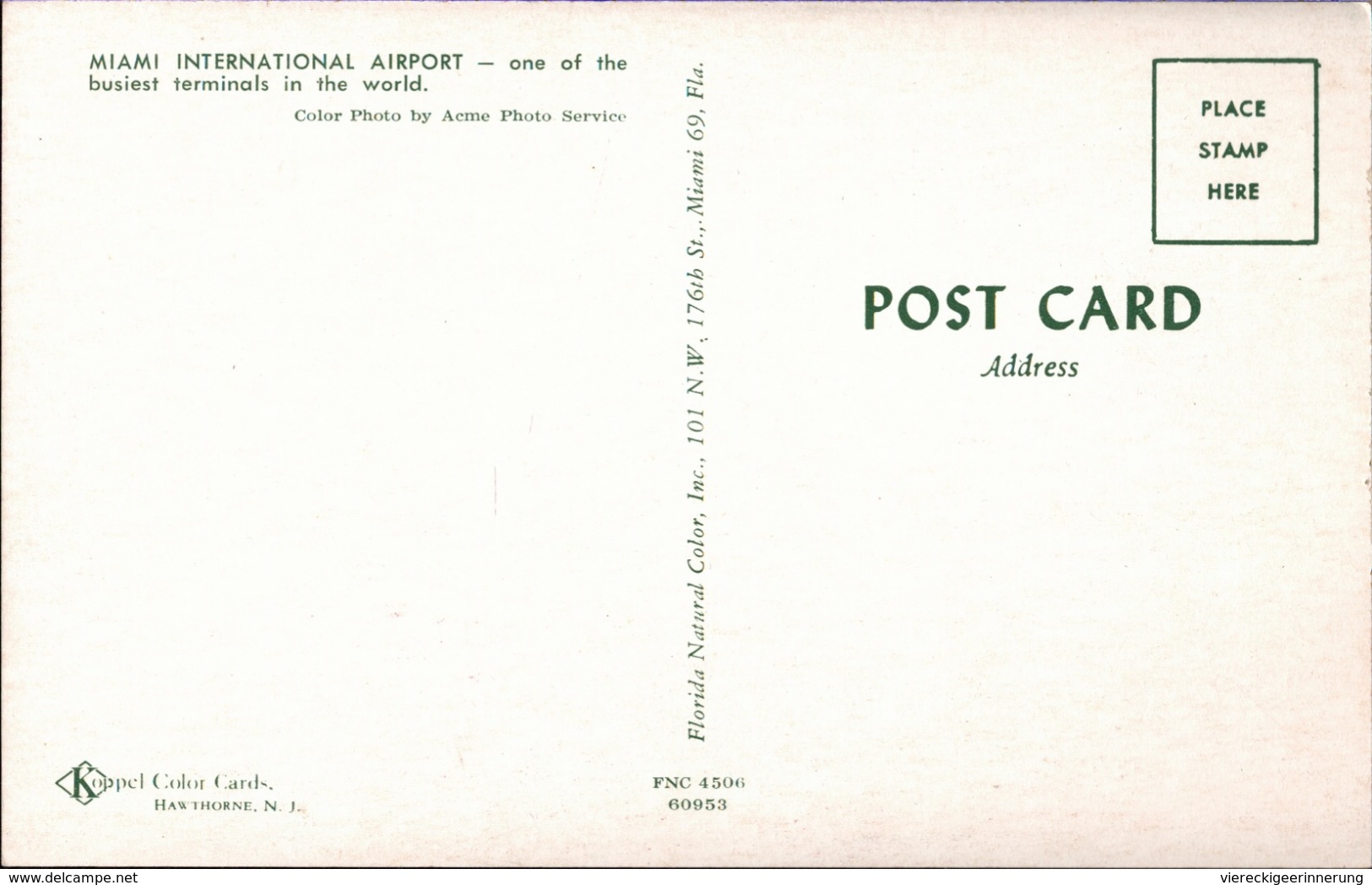 ! Modern Postcard, Miami International Airport, Aerodrome, Flughafen, Florida - Aérodromes