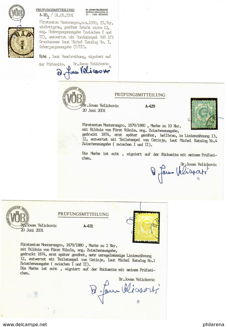 1879 Übergangsausgabe Zwischen I Und II  Gestempelt Mit Trauerbrief, VÖB Prüfung - Montenegro