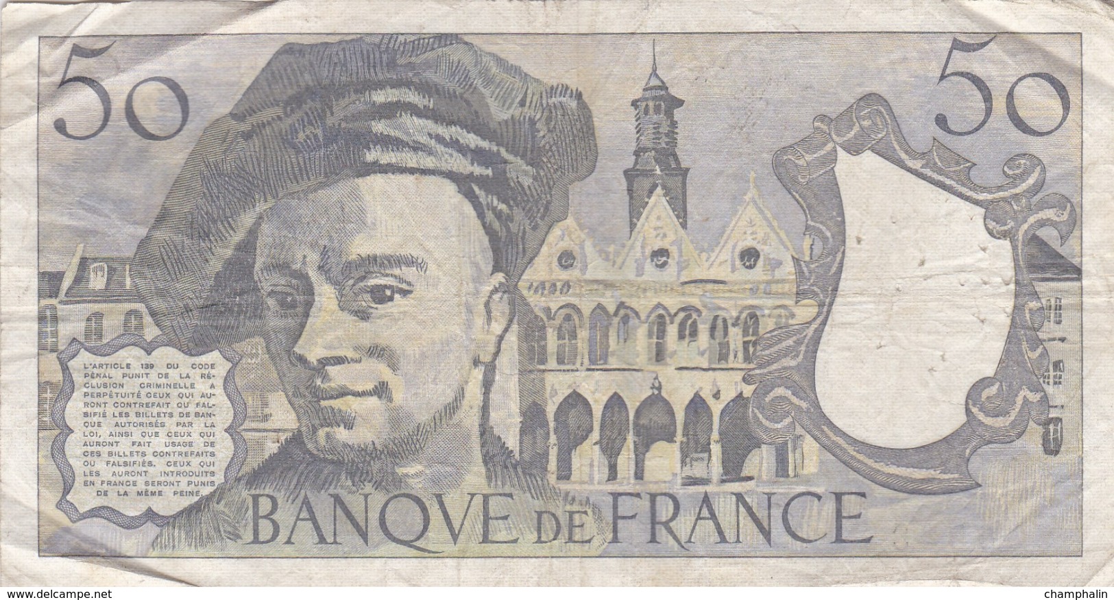 France - Billet De 50 Francs Type Quentin De La Tour - 1977 - 50 F 1976-1992 ''Quentin De La Tour''