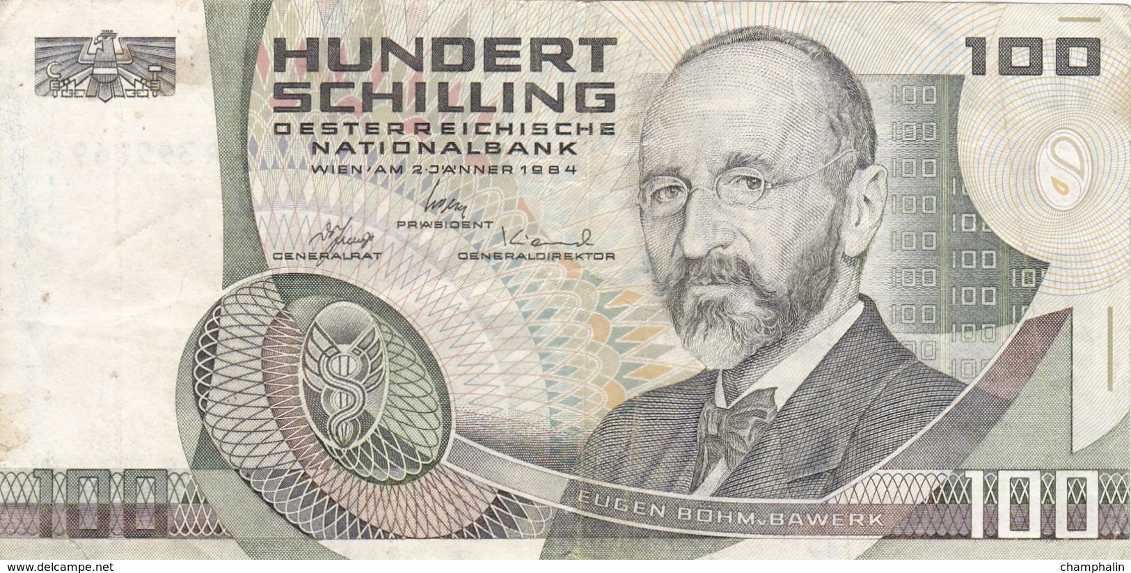 Autriche - Billet De 100 Schilling - 2 Janvier 1984 - Eugen Böhm Von Bawerk - P150 - Oesterreich