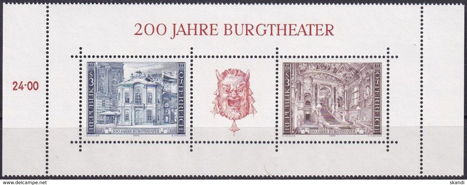 ÖSTERREICH 1976 Mi-Nr. Block 3 ** MNH - Blocks & Kleinbögen