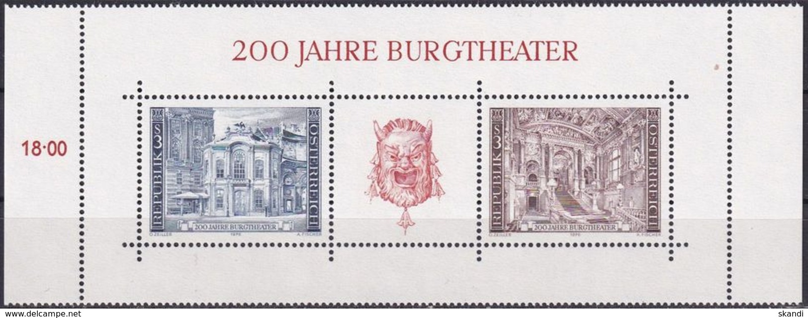 ÖSTERREICH 1976 Mi-Nr. Block 3 ** MNH - Blocks & Kleinbögen