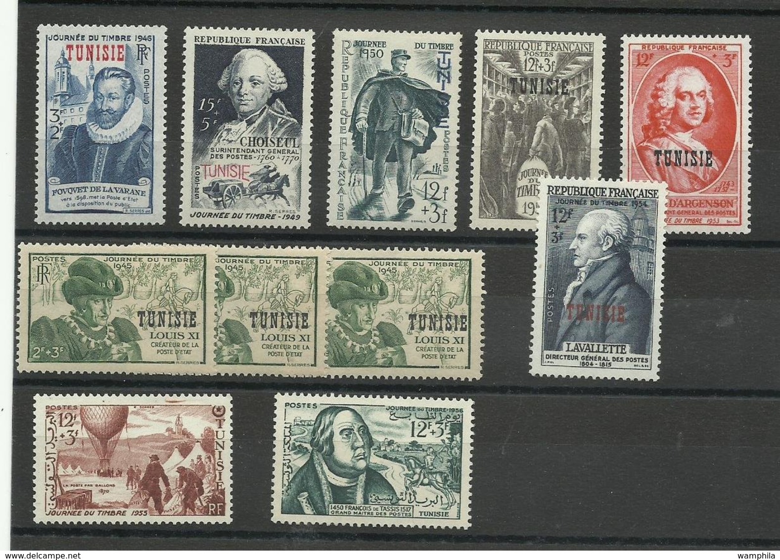 Tunisie, un lot de timbres neufs**/ */ Oblitérés (9 scanns)