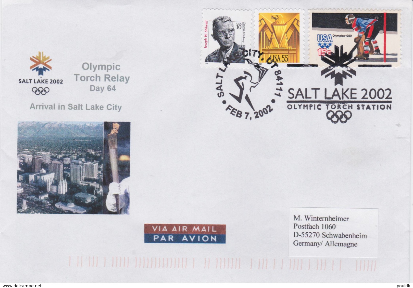 USA Cover 2002 Salt Lake City Olympic Games - Olympic Torch Station (G103-44) - Inverno2002: Salt Lake City