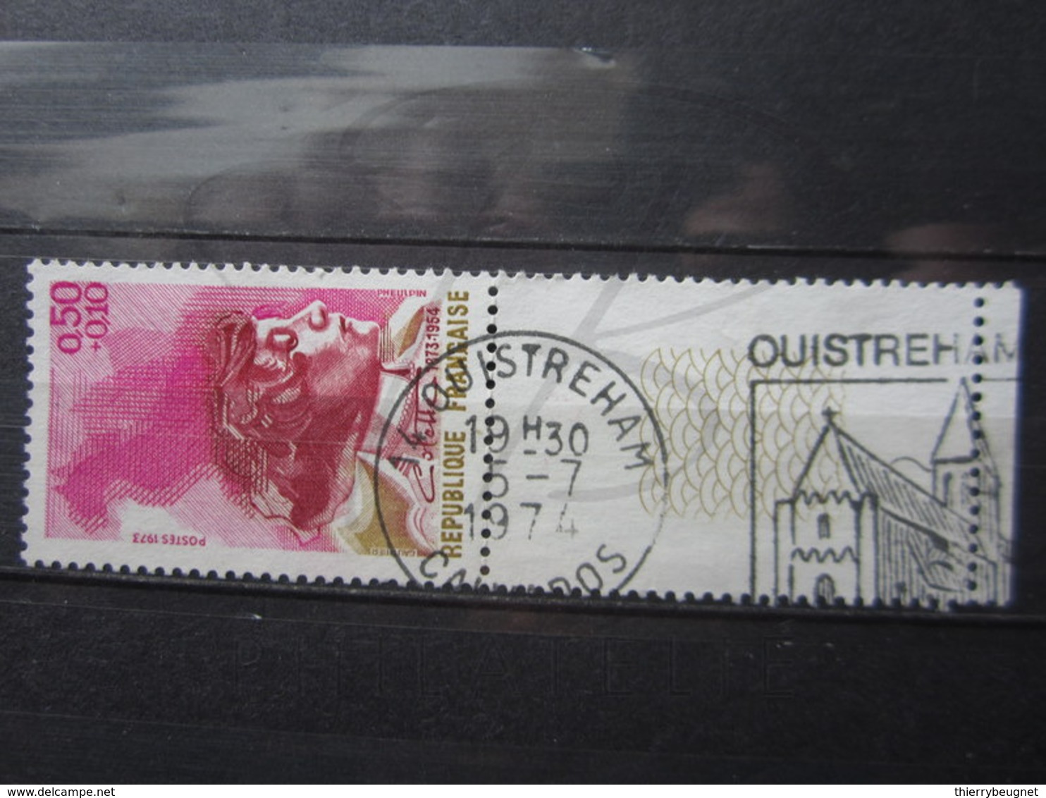 VEND BEAU TIMBRE DE FRANCE N° 1747 + BDF , OBLITERATION " OUISTREHAM " !!! - Usati