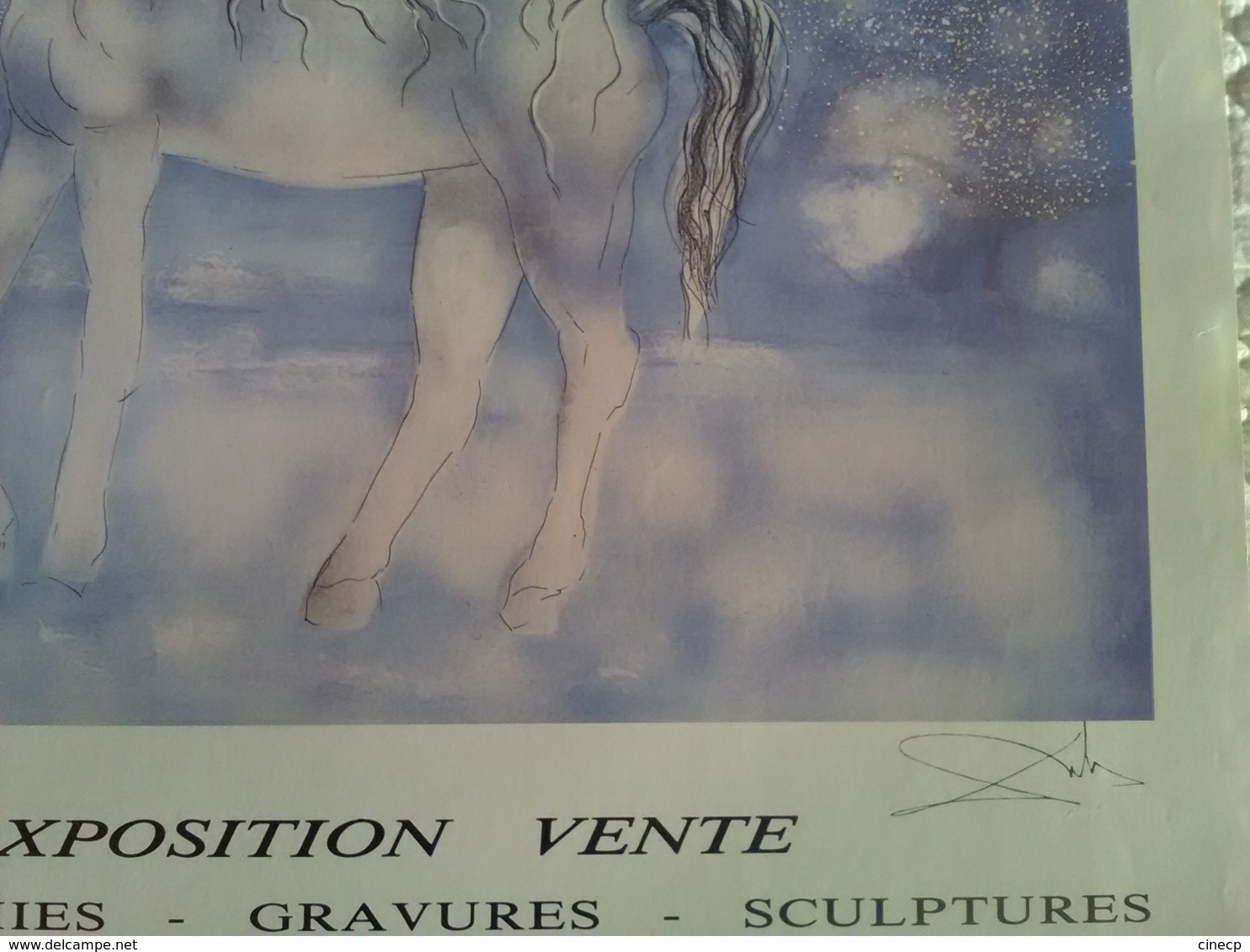 AFFICHE ANCIENNE ORIGINALE SALVADOR DALI LICORNE 1991 MONTPELLIER - Manifesti