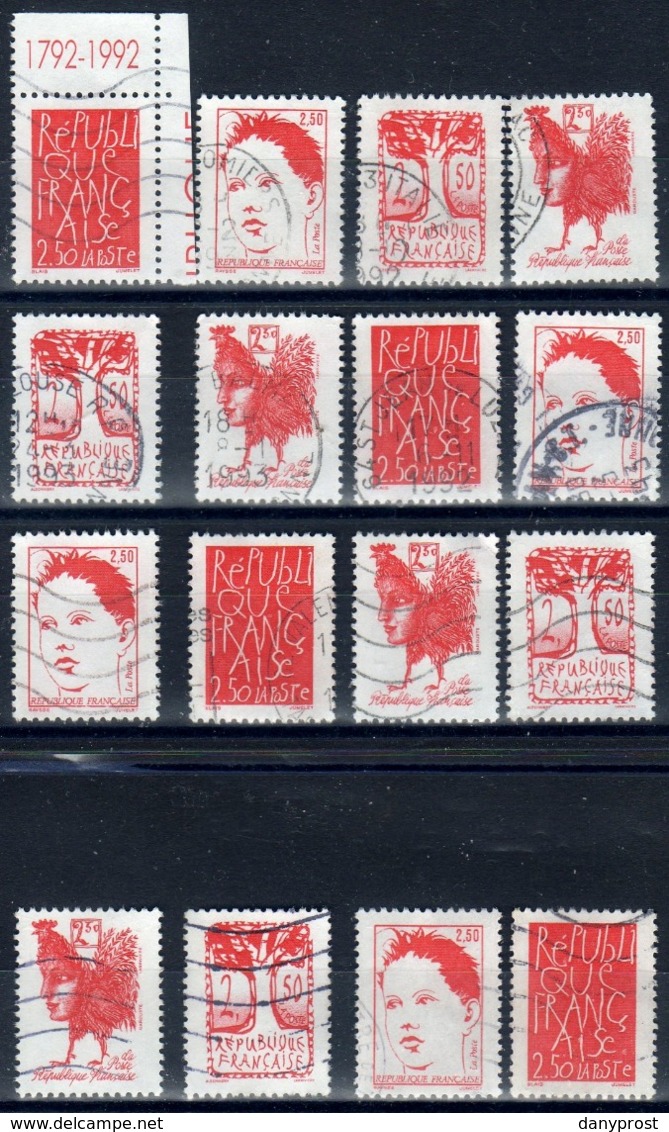 1992 / Petit Lot Superbe De 16 Timbres N° 2772-5 " 200ème-Proclamation De La République " GOMMES OBLITERES - Used Stamps