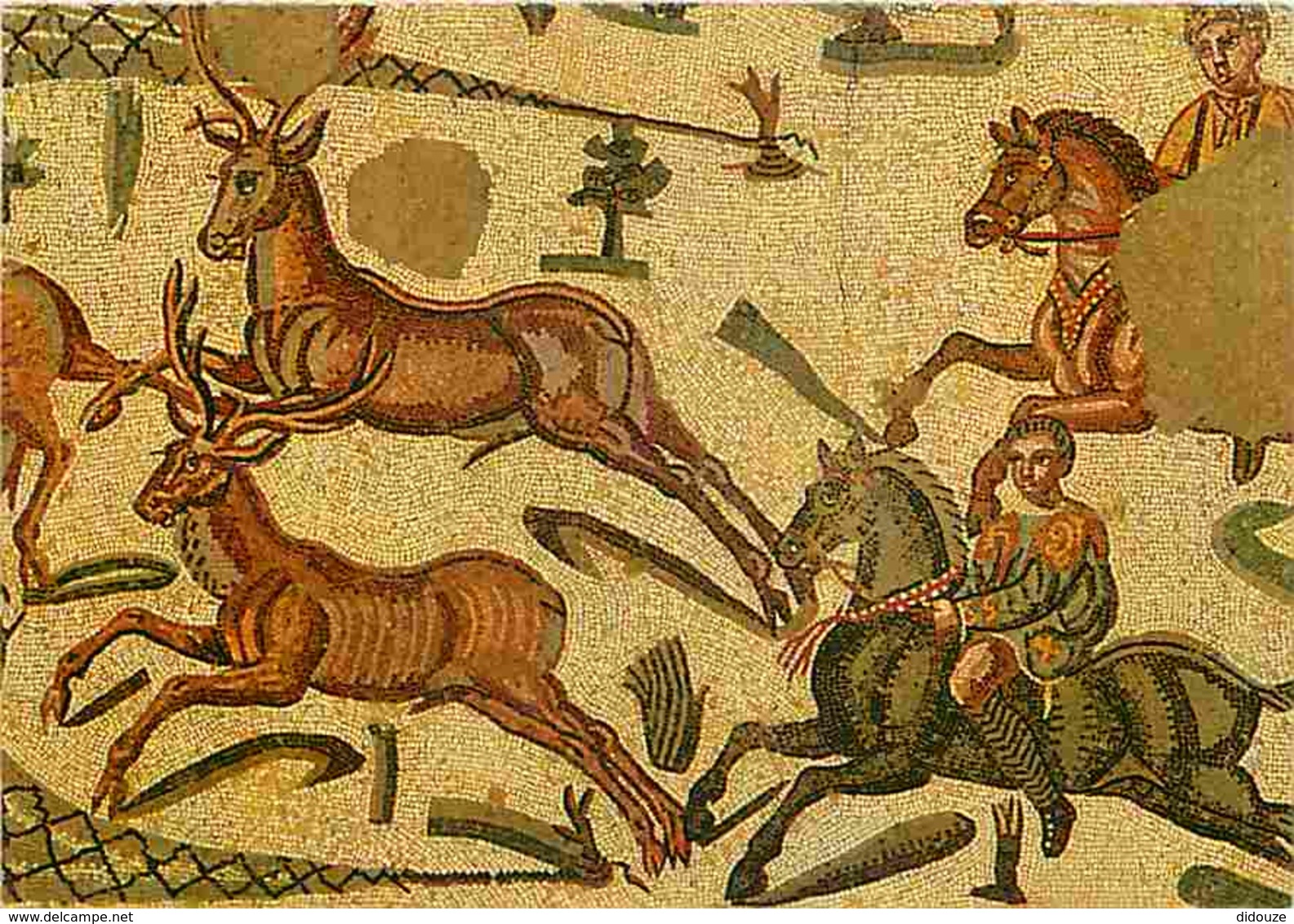 Art - Mosaiques - Piazza Armerina - Salle De La Petite Chasse - Chasse Aux Cerfs - Voir Scans Recto-Verso - Autres & Non Classés